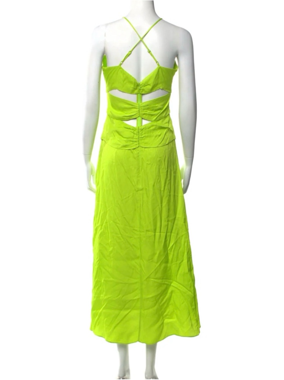 FARM Rio Neon Lime Backless Strappy Maxi Dress
